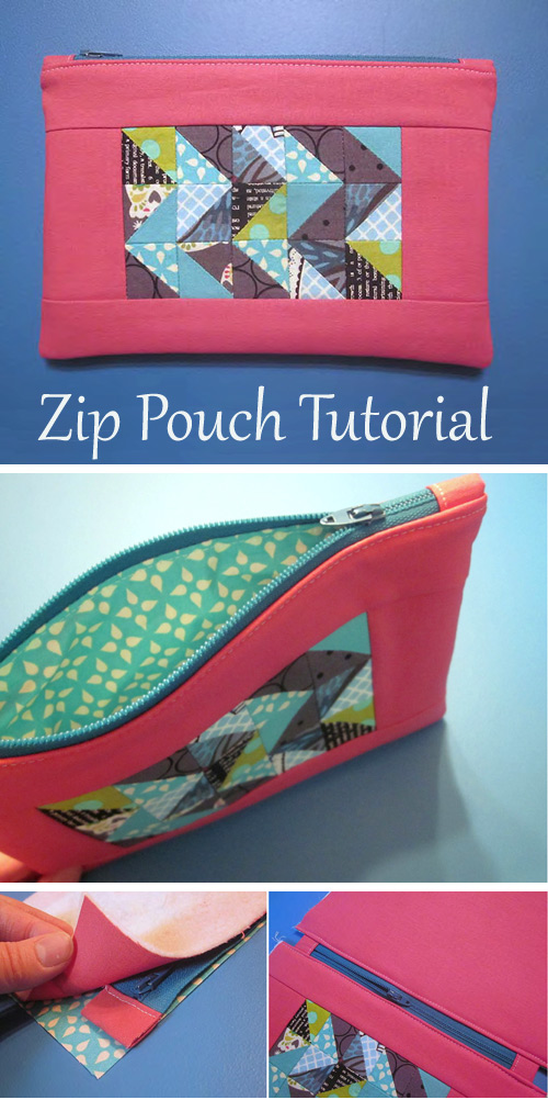 Half Square Triangle Zip Pouch Tutorial