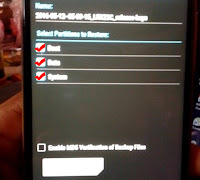 Select partitions to restore HTC M8