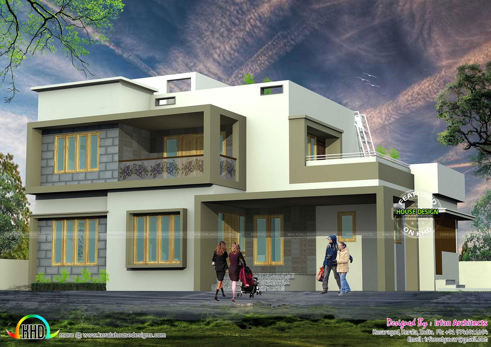 Very  simple  modern house  architecture Kerala home  design 