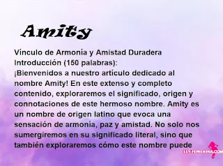 significado del nombre Amity