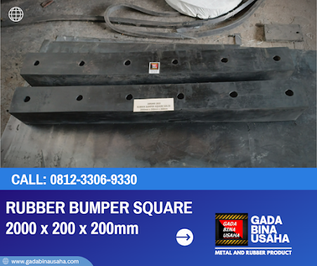 rubber bumper square 2000 x 200 x 200mm