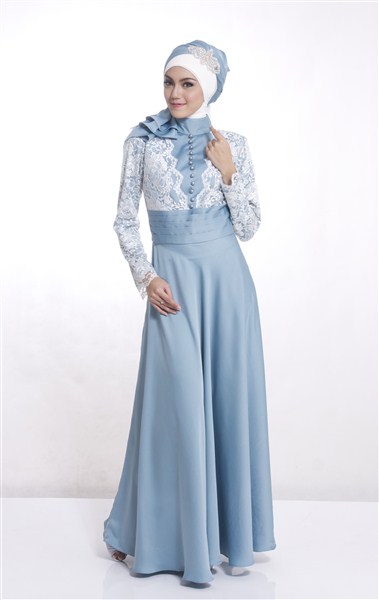 Model gaun gamis pesta muslim dari brokat terbaru Trend Baju Muslim Brokat Model Gaun Pesta Terbaru 2017/2018