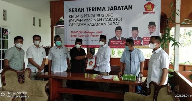 DPC Gerindra Pasbar Dibawah Kepemimpinan H. Maryanto SIap Optimalkan Berbagai Potensi Kemajuan Partai