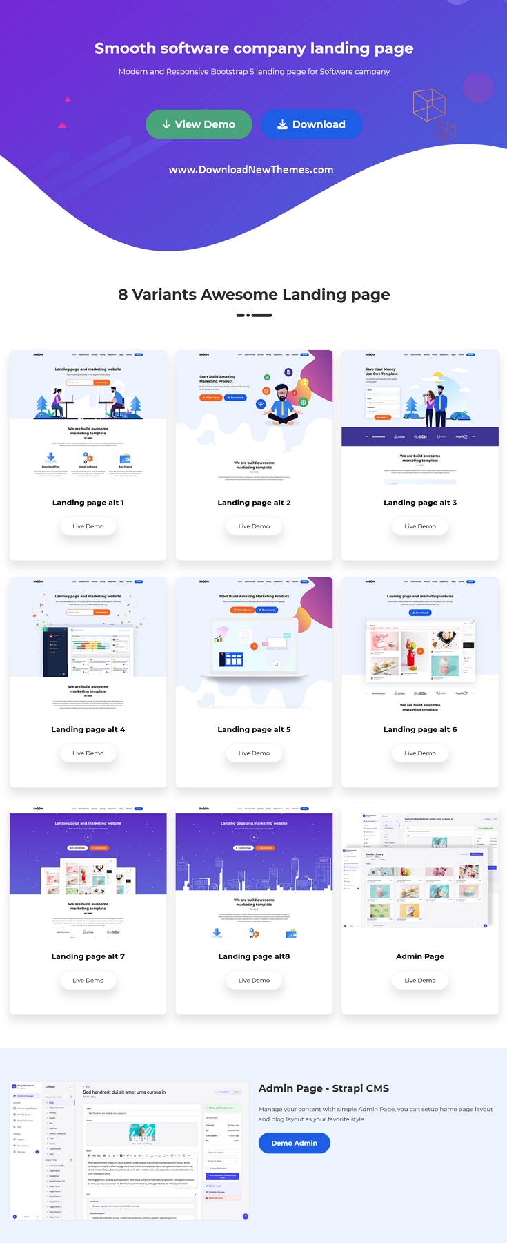 Smooth - Angular Strapi Software Company Landing Page Template Review
