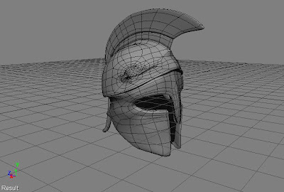 The wireframe for my first spartan helmet