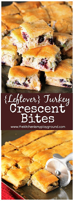  Whip upward a unproblematic turkey filling baked betwixt layers of crescent dough Turkey Crescent Bites {great for turkey leftovers}