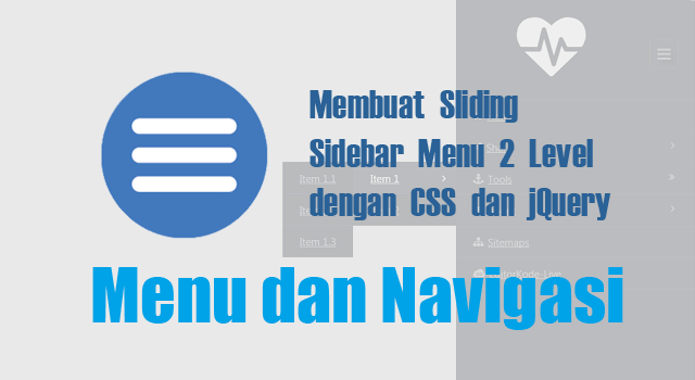 membuat sidebar menu 2 level css dan jquery