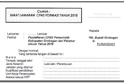 Surat Lamaran Pendaftaran CPNS Pemerintah Kabupaten Grobogan