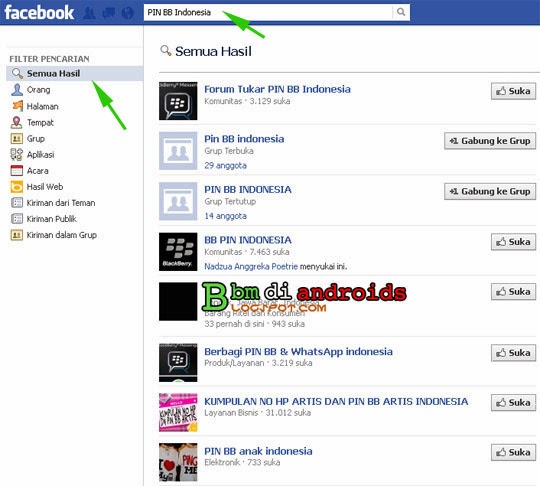 Tips Mencari PIN BB di Facebook part # hasil pencarian global