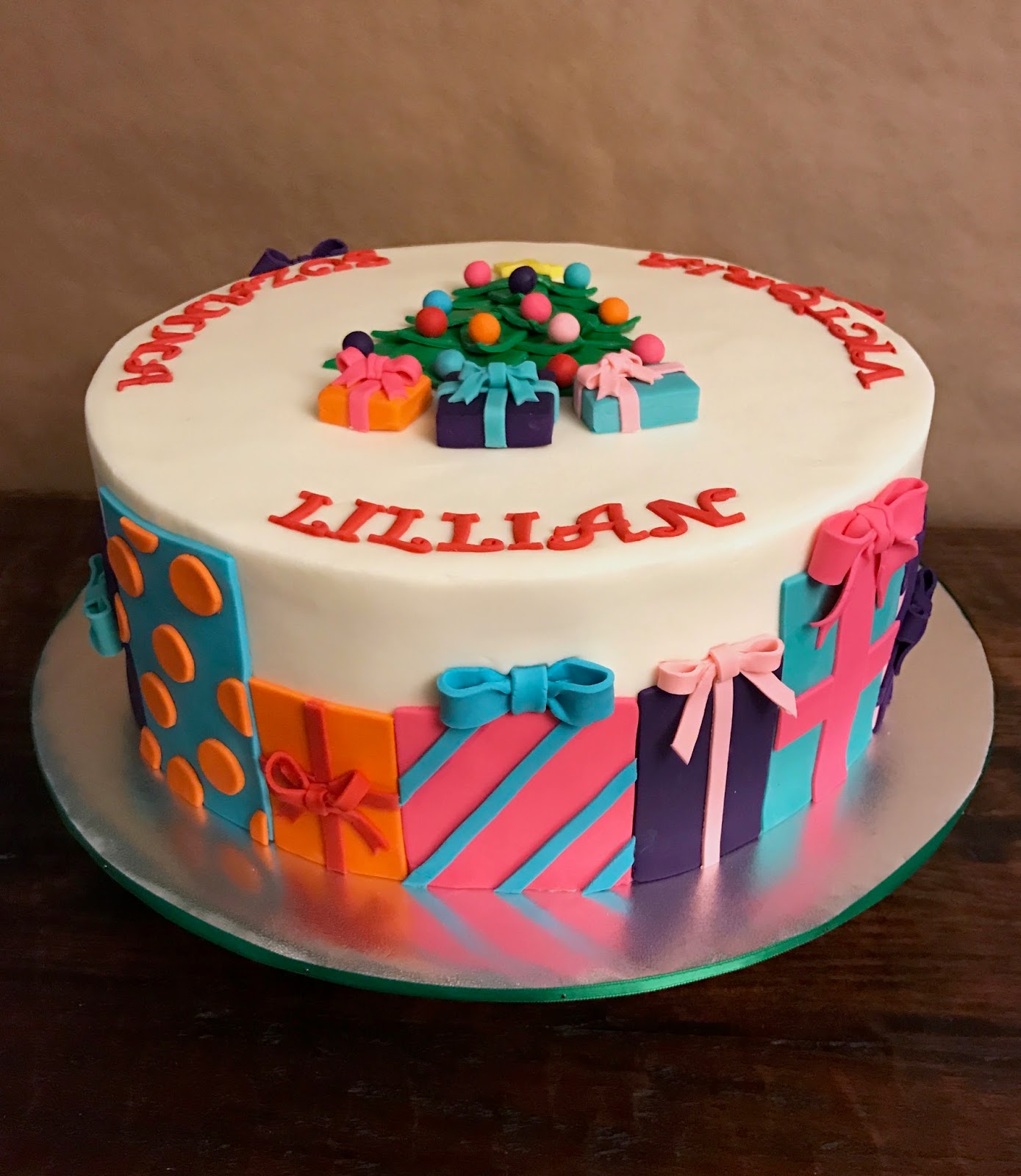 Cakes by Mindy: Christmas Themed Birthday Cake 12"