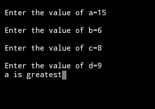 C program to find the greatest number among four numbers | My CS Tutorial