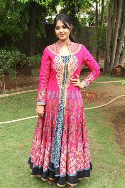  South Actress Monal Gajjar in Designer Pink Color Floor Length Anarkali Suit