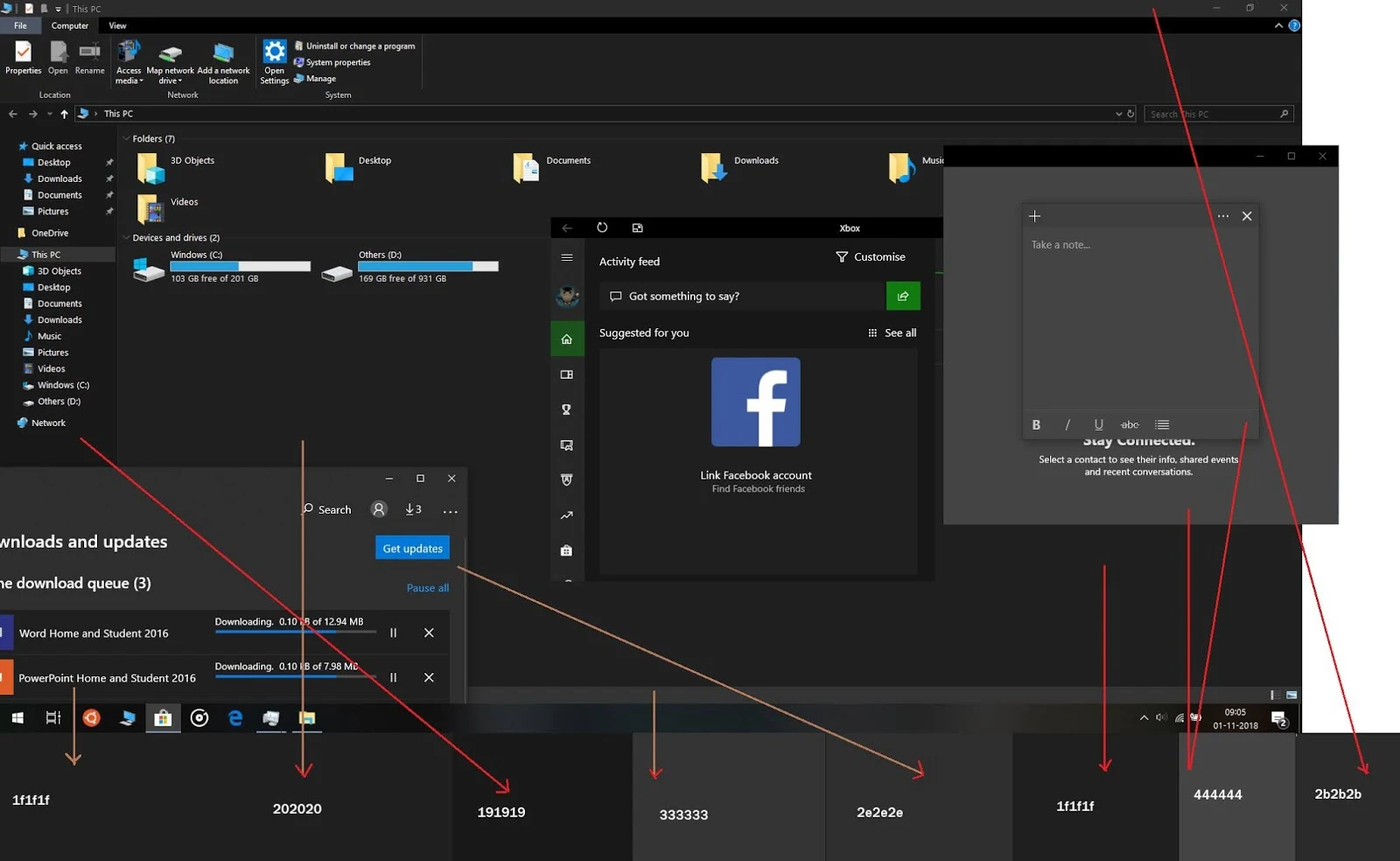 Microsoft-8-tonalità-grigio-windows-10-tema-scuro