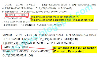 EEPROM information print for printers including Procedure 1