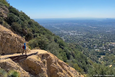 Hiker on an Echo Mountain switchback