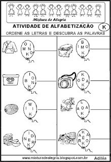 atividades para alfabetização, formação de palavras.