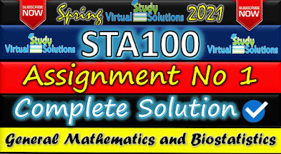 STA100 Assignment 1 Solution Spring 2021