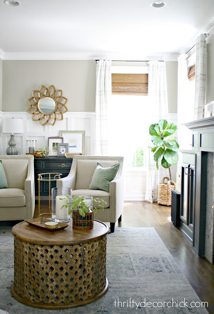 Family room with board and batten walls