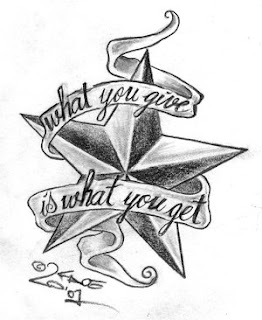 Star Tattoo Design With Letter