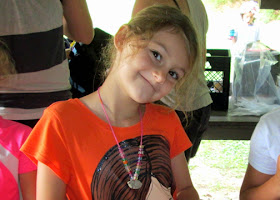 Tessa wore her "lucky stone" necklace the entire last day of camp. I think it may end up being a memento she keeps forever.