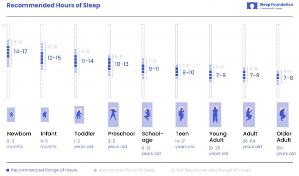 Recommended Hours of Sleep