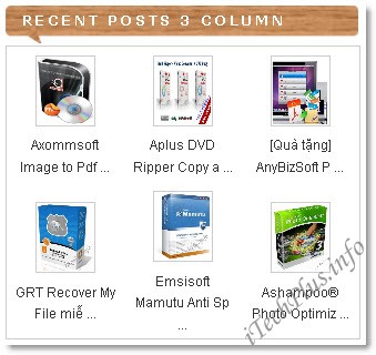 Recent Posts with 3 columns for Blogger