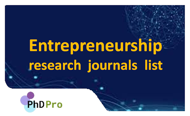 Entrepreneurship research journals list