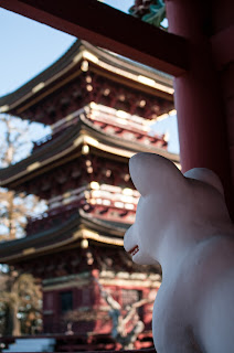 板橋不動尊の白い狛犬