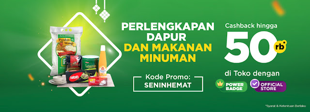 #Tokopedia - #Promo Cashback Hingga 50% Perlengkapan Dapur & Makanan Minuman (s.d 24 Juni 2019)