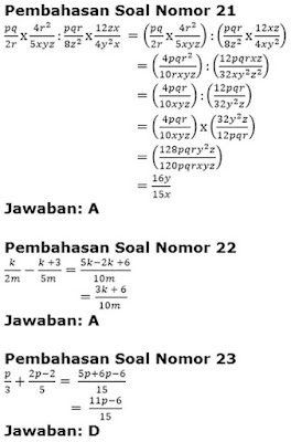  berikut ini abang admin bagikan Contoh Soal Aljabar Contoh Soal Aljabar Kelas 7 Sekolah Menengah Pertama plus Jawaban dan Pembahasan