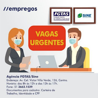 Vagas Disponíveis no SINE de Santo Antônio da Patrulha