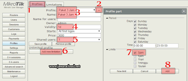 setting profiles di user manager 