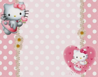 Hello Kitty Angel: Free Printable Invitations, Toppers, Wrappers, Labels and Images. 