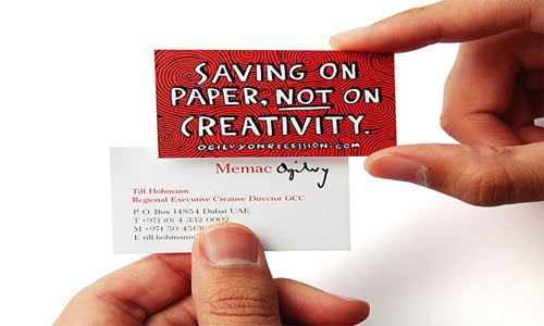 Undersized Recession Business Cards