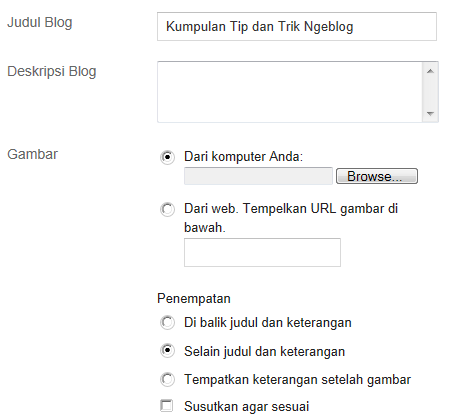 tombol browse pada cara mengganti header blog