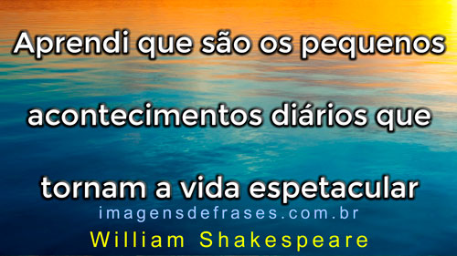 Aprendi que são os pequenos acontecimentos diários que tornam a vida espetacular