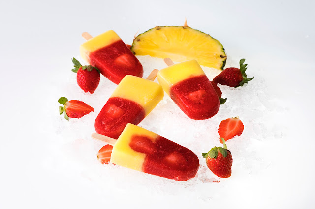 strawberry pinaple popsicles