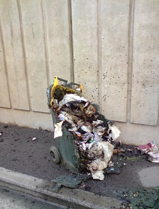 burned paper bin