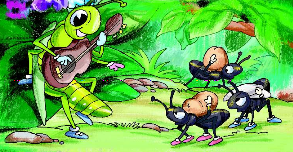 Moral story-The Grasshopper and the Ant  English Story to all