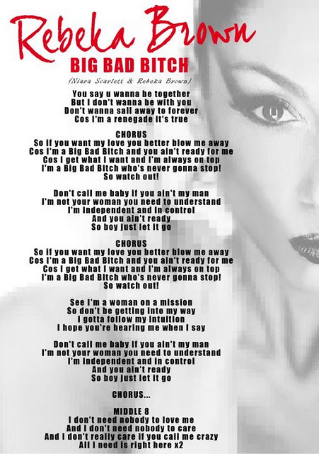 Letra de Rebeka Brown - Big Bad Bitch