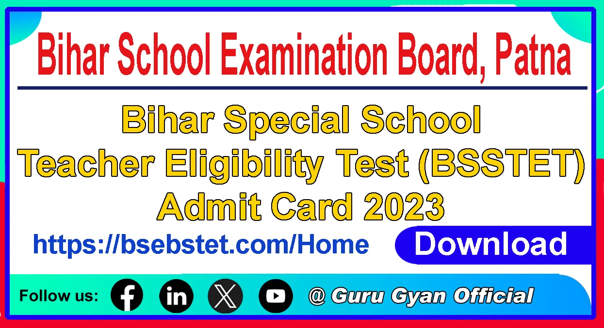 Bihar BSEB BSSTET Admit Card 2024
