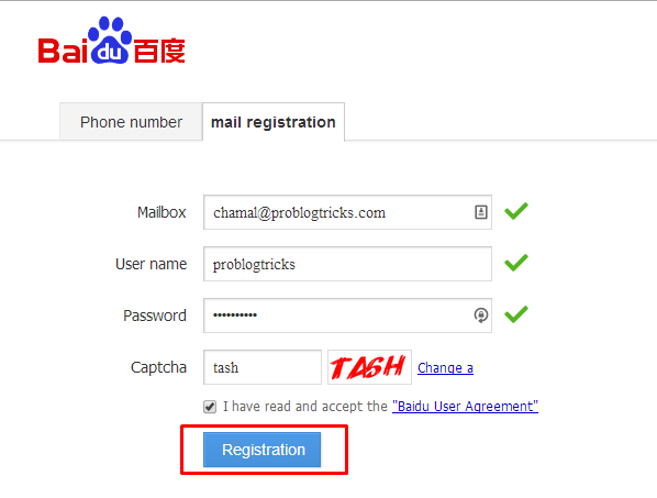 Register Your Baidu Account