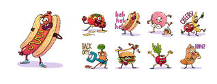 Naughty Foods Facebook Stickers