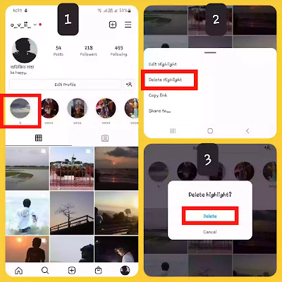 How to delete Instagram story highlights