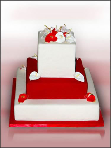 Red And White Wedding Cakes