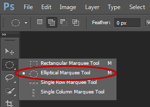 The Elliptical Marquee Tool.