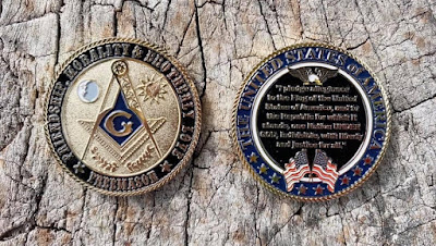Masonic Challenge Coin with Pledge of Allegiance