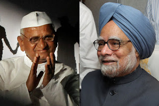 anna_vs_manmohan_pm_lokpal Delhi to Mumbai, MPs debate, Anna protests, Parliament Debates Lokpal Bill