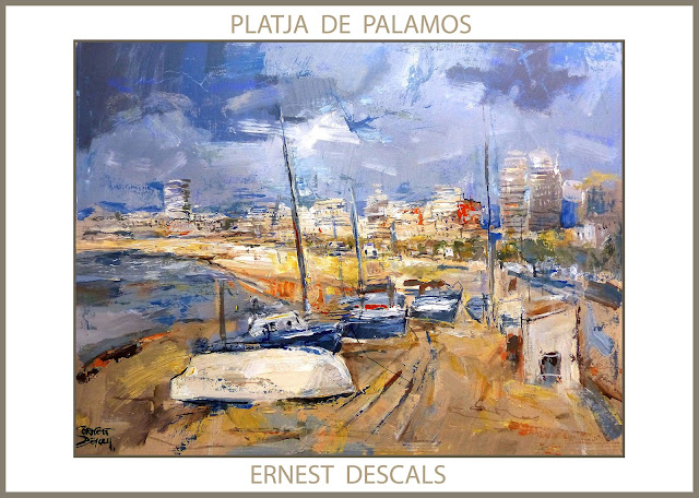 PALAMOS-PINTURA-PAISATGES-CATALUNYA-MARINA-PLATJA-GIRONA-QUADRES-PINTOR-ERNEST DESCALS--