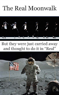 Real moonwalk by Michael Jackson, while apollo mission mimicked it in the sets in Area 51